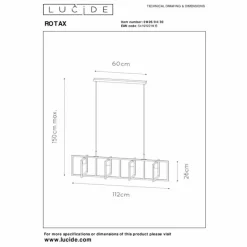 Luminaires Lucide Suspension Lucide ROTAX Noir, 4 lumières* Suspensions