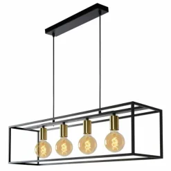 Luminaires Rustiques-Luminaires Lucide Suspension Lucide RUBEN Noir, 4 lumières
