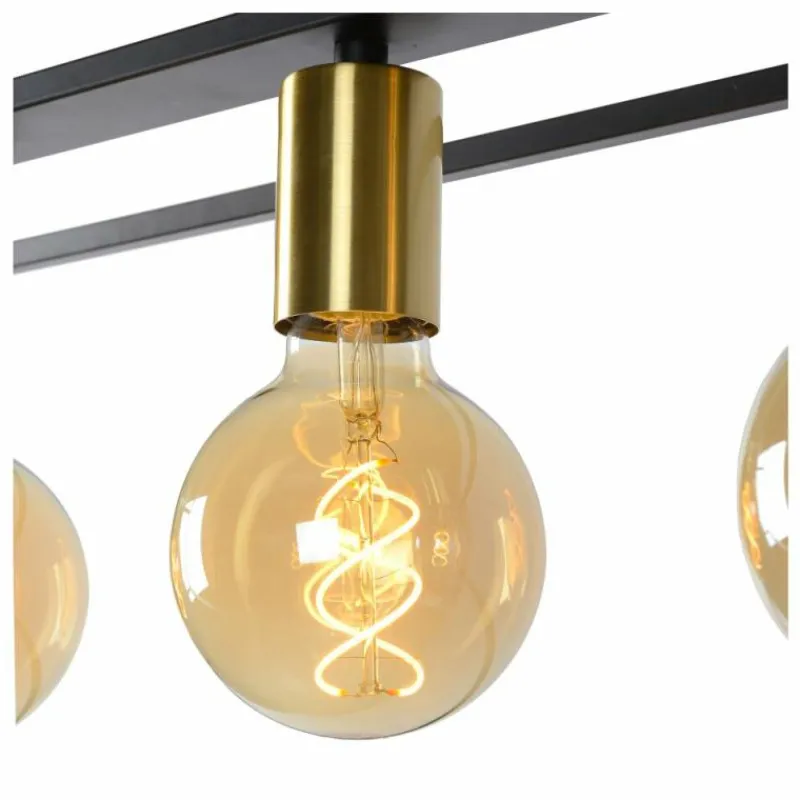 Luminaires Rustiques-Luminaires Lucide Suspension Lucide RUBEN Noir, 4 lumières