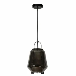 Suspension Verre Fumé-Luminaires Lucide Suspension Lucide SISKA Noir, 1 lumière