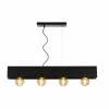 Luminaires Rustiques-Luminaires Lucide Suspension Lucide SURTUS Noir, 4 lumières