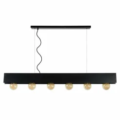 Luminaires Rustiques-Luminaires Lucide Suspension Lucide SURTUS Noir, 6 lumières