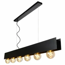 Luminaires Rustiques-Luminaires Lucide Suspension Lucide SURTUS Noir, 6 lumières