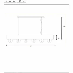 Luminaires Rustiques-Luminaires Lucide Suspension Lucide SURTUS Noir, 6 lumières