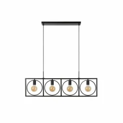 Luminaires Lucide Suspension Lucide SUUS Noir, 4 lumières* Suspensions