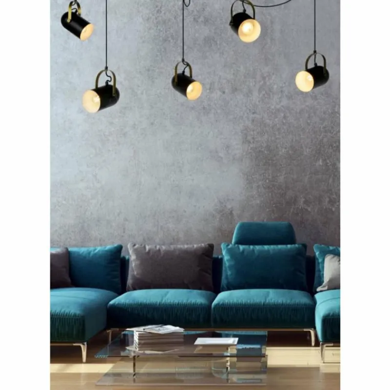 Luminaires Lucide Suspension Lucide SWAPP Noir, 5 lumières* Suspensions