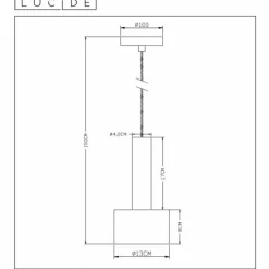 Luminaires Scandinaves-Luminaires Lucide Suspension Lucide TEUN Noir, 1 lumière