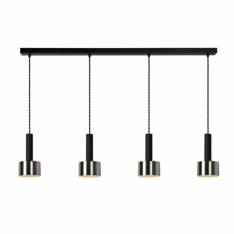 Luminaires Scandinaves-Luminaires Lucide Suspension Lucide TEUN Noir, 4 lumières