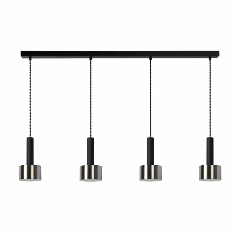 Luminaires Scandinaves-Luminaires Lucide Suspension Lucide TEUN Noir, 4 lumières