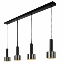 Luminaires Scandinaves-Luminaires Lucide Suspension Lucide TEUN Noir, 4 lumières