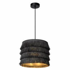 Lampes En Tissu-Luminaires Lucide Suspension Lucide TOGO Noir, 1 lumière