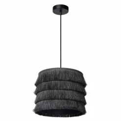 Lampes En Tissu-Luminaires Lucide Suspension Lucide TOGO Noir, 1 lumière