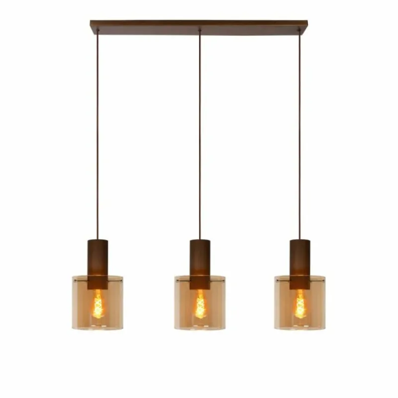 Luminaires Lucide Suspension Lucide TOLEDO Cuivre, 3 lumières