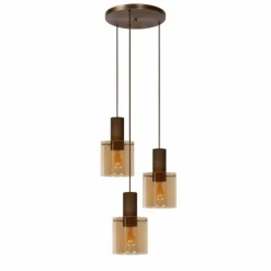 Luminaires Lucide Suspension Lucide TOLEDO Cuivre, 3 lumières