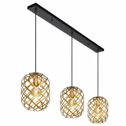 Lampes Dorées-Luminaires Lucide Suspension Lucide WOLFRAM Noir, 3 lumières