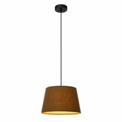 Lampes En Tissu-Luminaires Lucide Suspension Lucide WOOLLY Noir, 1 lumière