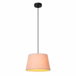 Lampes En Tissu-Luminaires Lucide Suspension Lucide WOOLLY Noir, 1 lumière