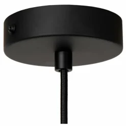 Lampes En Tissu-Luminaires Lucide Suspension Lucide WOOLLY Noir, 1 lumière