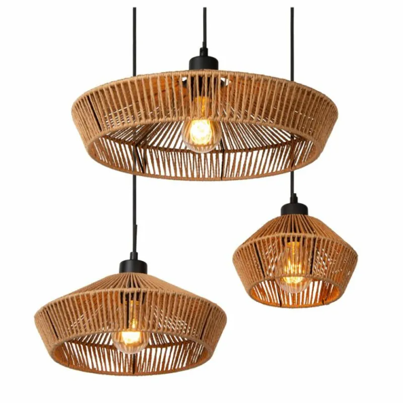 Luminaires Scandinaves-Luminaires Lucide Suspension Lucide YUNKAI Noir, 3 lumières