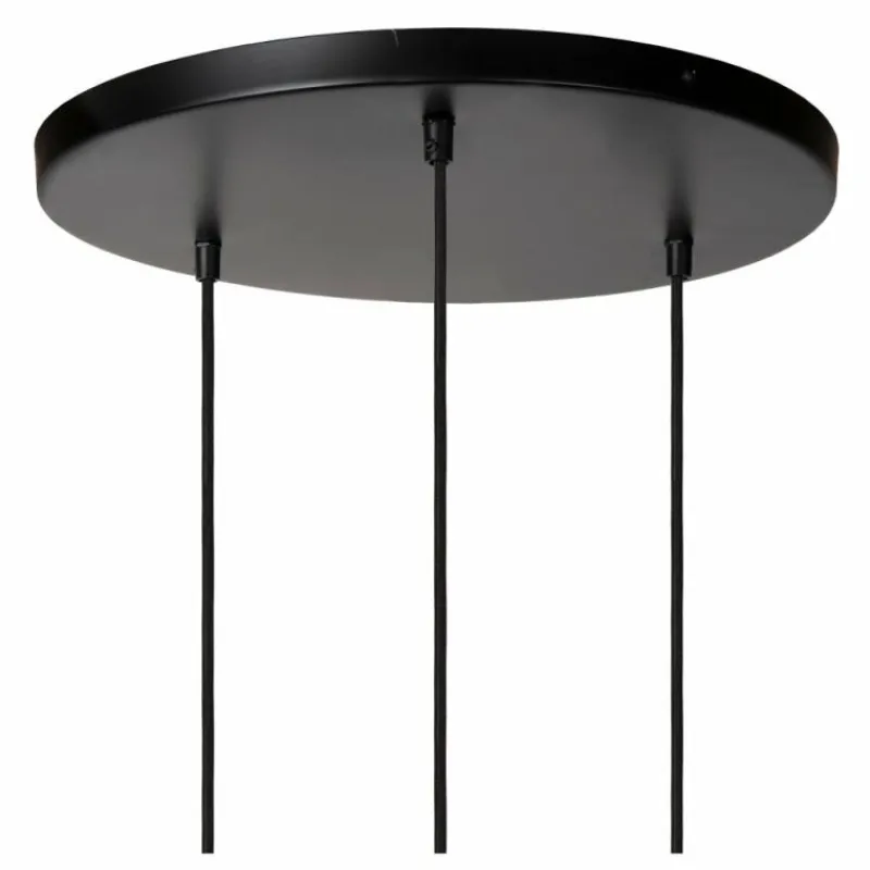 Luminaires Scandinaves-Luminaires Lucide Suspension Lucide YUNKAI Noir, 3 lumières