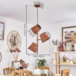 Lampes Industrielles-hofstein Suspension Lungre Rouille, 3 lumières