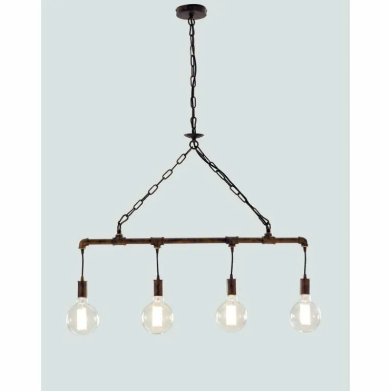 Lampes Industrielles-Luminaires Lutec Suspension Lutec AMACORD Brun, 4 lumières