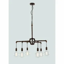 Lampes Industrielles-Luminaires Lutec Suspension Lutec AMACORD Brun, 6 lumières