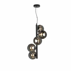 Suspension Verre Fumé-Luminaires Lutec Suspension Lutec NEPTUN Noir, 5 lumières
