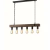 Luminaires Rustiques-Luce Design Suspension Lutec Texas Brun, 6 lumières