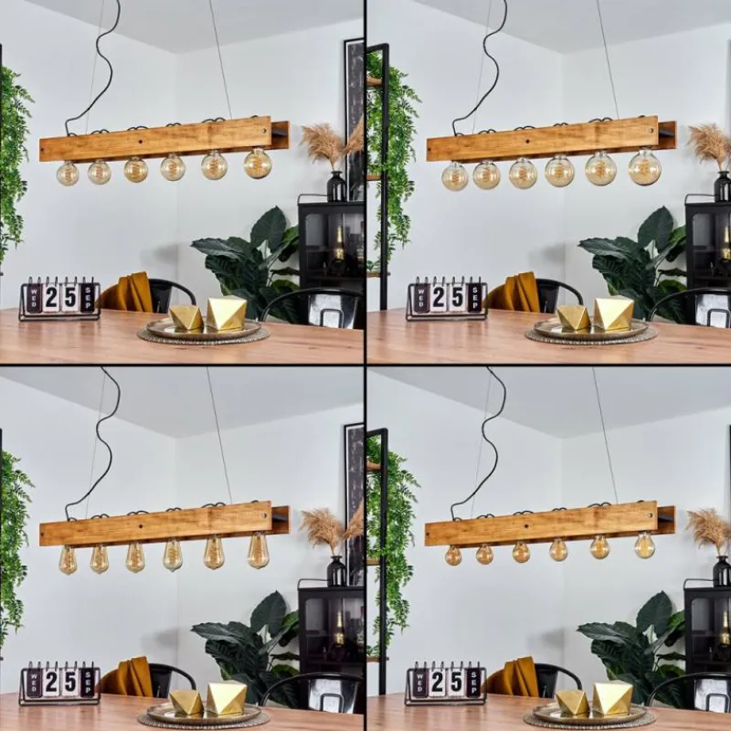 Style Boho-Chic-hofstein Suspension Maahui Écru, Noir, 6 lumières