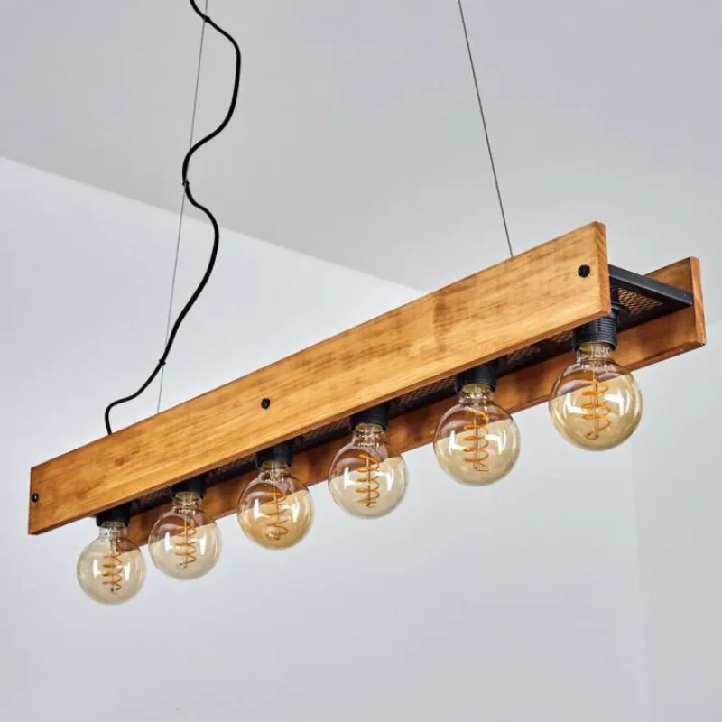 Style Boho-Chic-hofstein Suspension Maahui Écru, Noir, 6 lumières