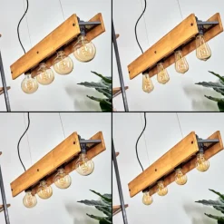 Lampes Vintages & Rétros-hofstein Suspension Maahui Noir, 4 lumières