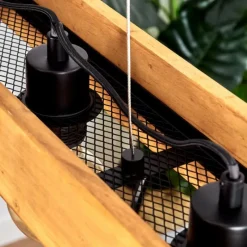 Lampes Vintages & Rétros-hofstein Suspension Maahui Noir, 4 lumières