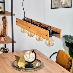 Lampes Vintages & Rétros-hofstein Suspension Maahui Noir, 4 lumières