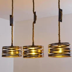 Lampes Industrielles-hofstein Suspension Macatawa Brun, Noir, 3 lumières