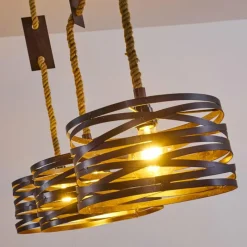 Lampes Industrielles-hofstein Suspension Macatawa Brun, Noir, 3 lumières