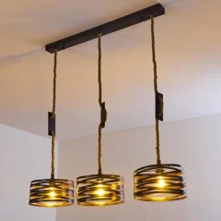 Lampes Industrielles-hofstein Suspension Macatawa Brun, Noir, 3 lumières