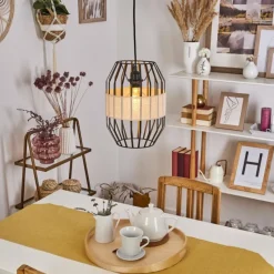 Lampes En Tissu-hofstein Suspension Macken Noir, 1 lumière