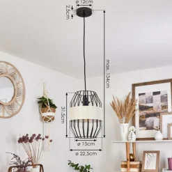 Lampes En Tissu-hofstein Suspension Macken Noir, 1 lumière