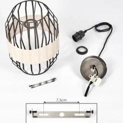 Lampes En Tissu-hofstein Suspension Macken Noir, 1 lumière