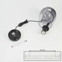 Suspension Verre Fumé-hofstein Suspension Magnano Noir, 1 lumière