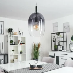 Suspension Verre Fumé-hofstein Suspension Magnano Noir, 1 lumière