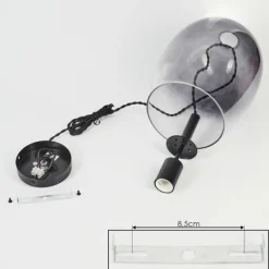 Suspension Verre Fumé-hofstein Suspension Magnano Noir, 1 lumière