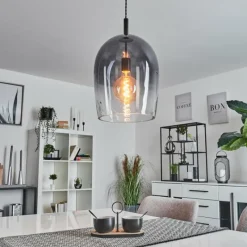 Suspension Verre Fumé-hofstein Suspension Magnano Noir, 1 lumière