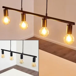 Lampes Vintages & Rétros-hofstein Suspension Maidford Noir, 4 lumières