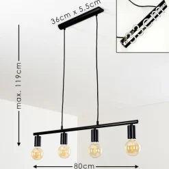 Lampes Vintages & Rétros-hofstein Suspension Maidford Noir, 4 lumières