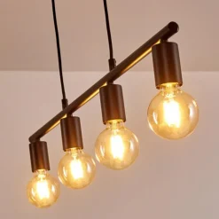 Lampes Vintages & Rétros-hofstein Suspension Maidford Noir, 4 lumières