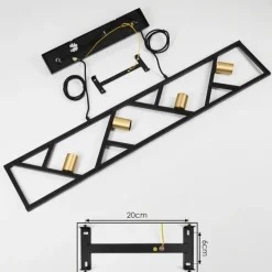 Lampes Dorées-hofstein Suspension Maillard Noir, 4 lumières