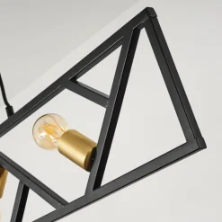 Lampes Dorées-hofstein Suspension Maillard Noir, 4 lumières