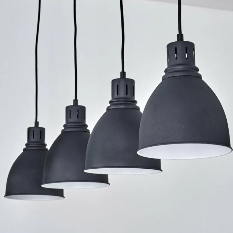 hofstein Suspension Malabe Bois foncé, Noir, 4 lumières